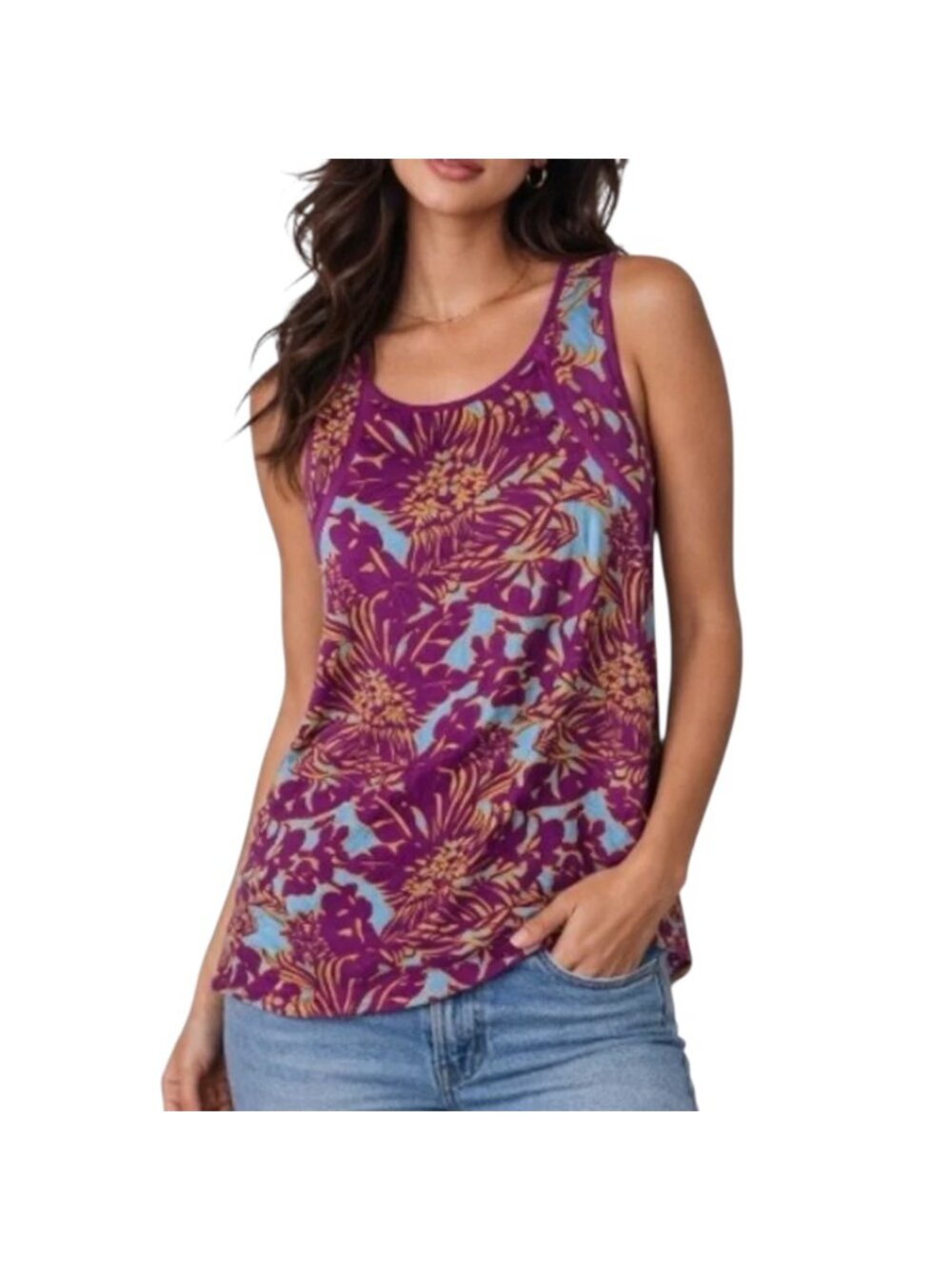 CABI Palm Grass Tunic Tank Top - Size Small